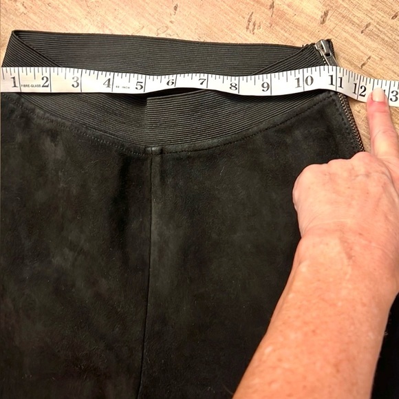 Stella Nova,Copenhagen, Luxury, Pure Sheep Suede,Straight Pants,Black,Size 34/4 - Picture 9 of 13